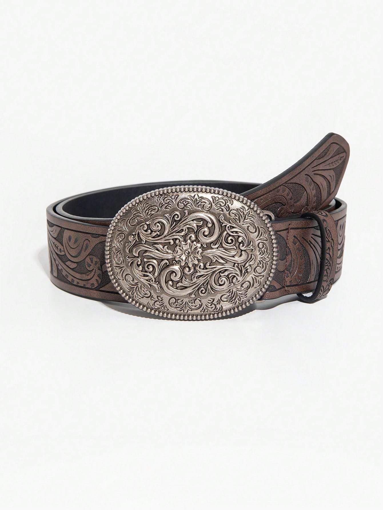 Ceinture en PU avec boucle à motif de dragon brun rétro, pour la Saint-Valentin, l'été, — vue 7