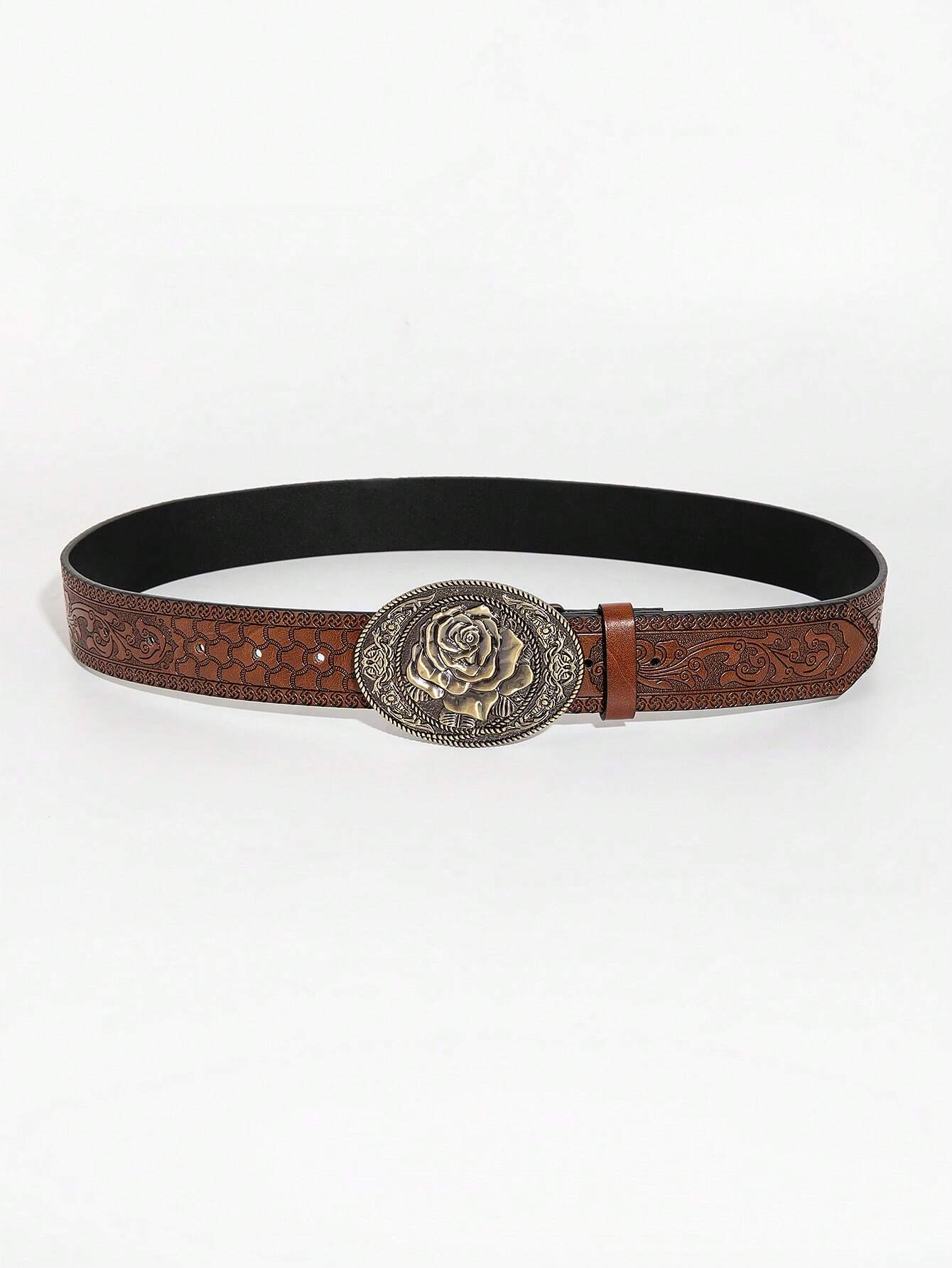 Ceinture en PU avec boucle à motif de dragon brun rétro, pour la Saint-Valentin, l'été, — vue 9