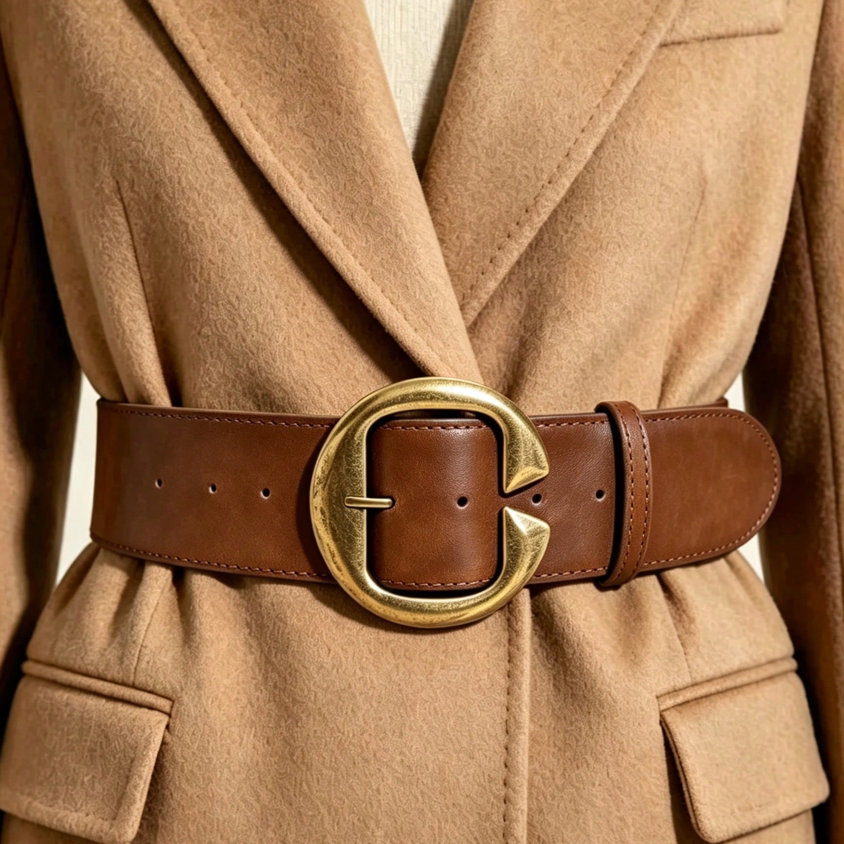 Ceinture Millénium, style occidental Y2K, ceinture marron café, convient pour les jeans, — vue 2