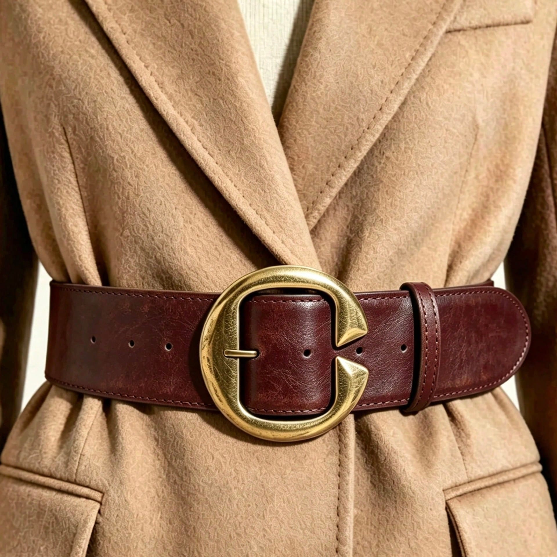 Ceinture Millénium, style occidental Y2K, ceinture marron café, convient pour les jeans,