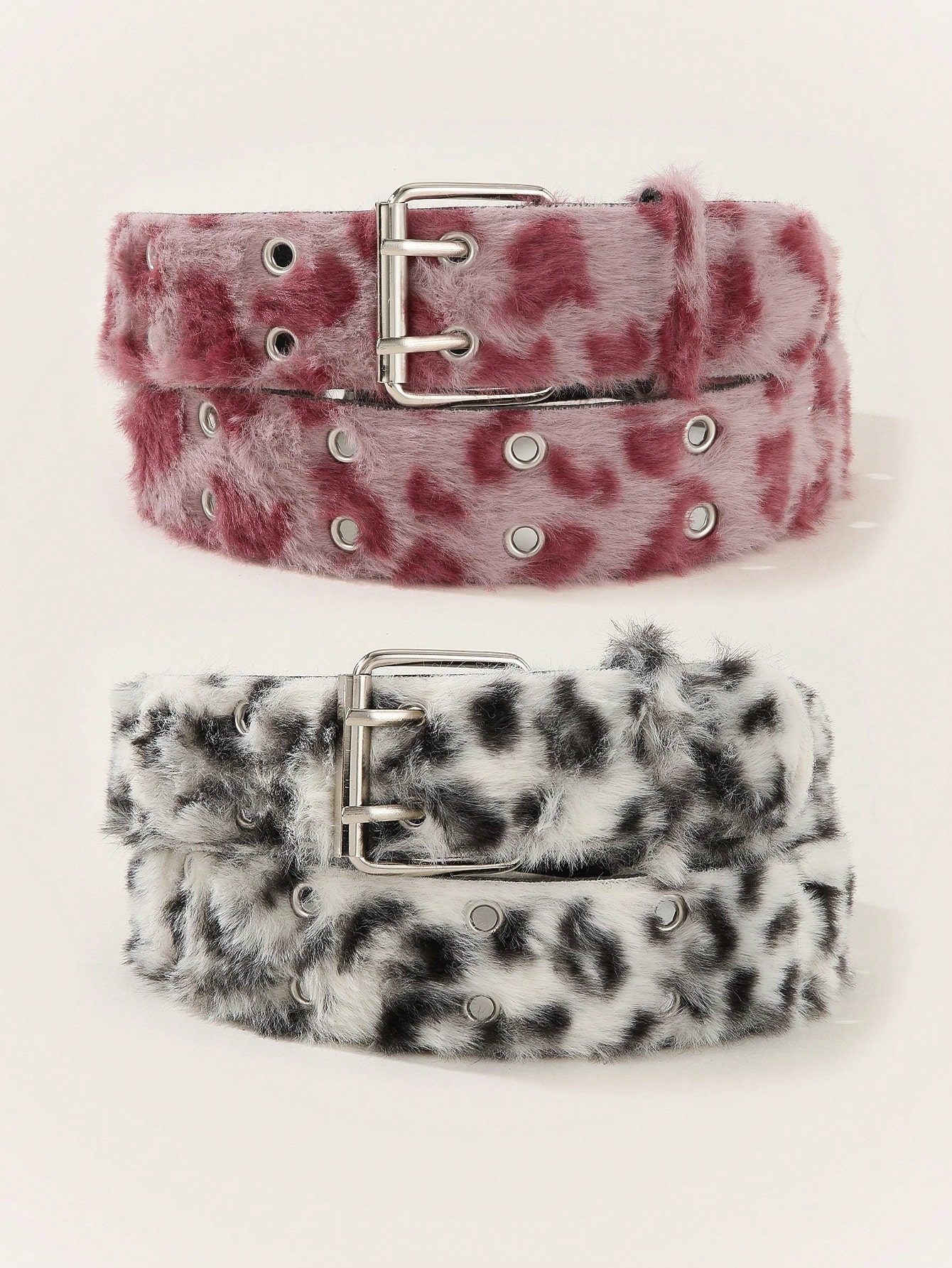 Ceinture femme en fausse fourrure de léopard à la mode, ceinture femme style rétro Y2K, — vue 2