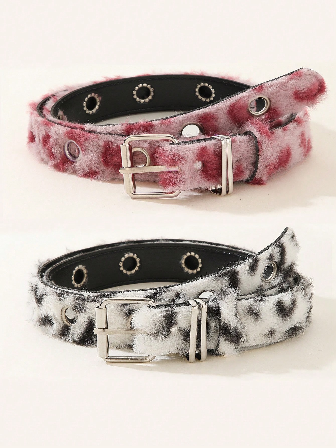 Ceinture femme en fausse fourrure de léopard à la mode, ceinture femme style rétro Y2K, — vue 3
