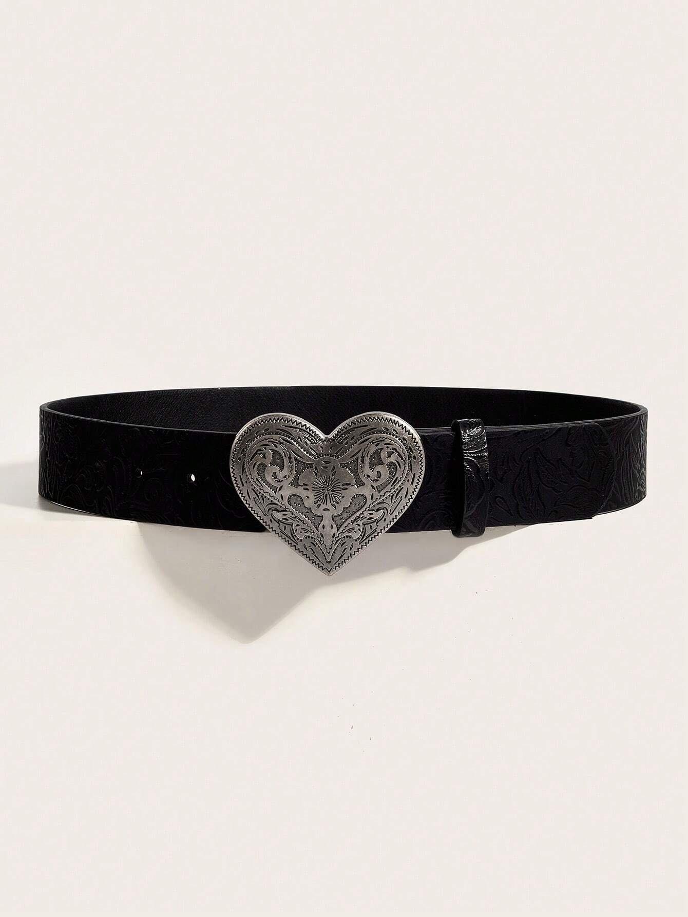 Ceinture en PU imprimée avec boucle métallique rétro pour femmes, convient pour le style — vue 4