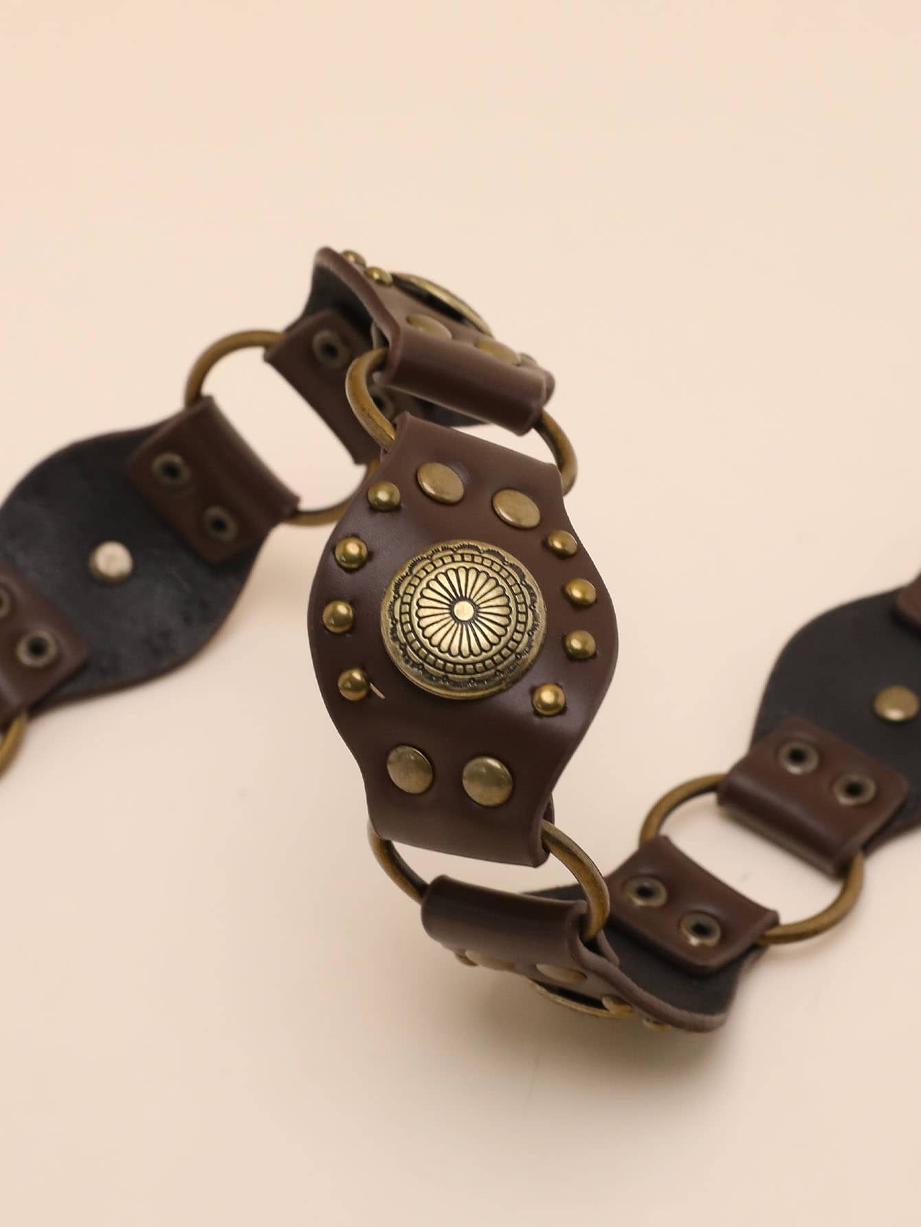 Ceinture de style occidental en matériau PU de style bohème avec boucle circulaire, pour — vue 5