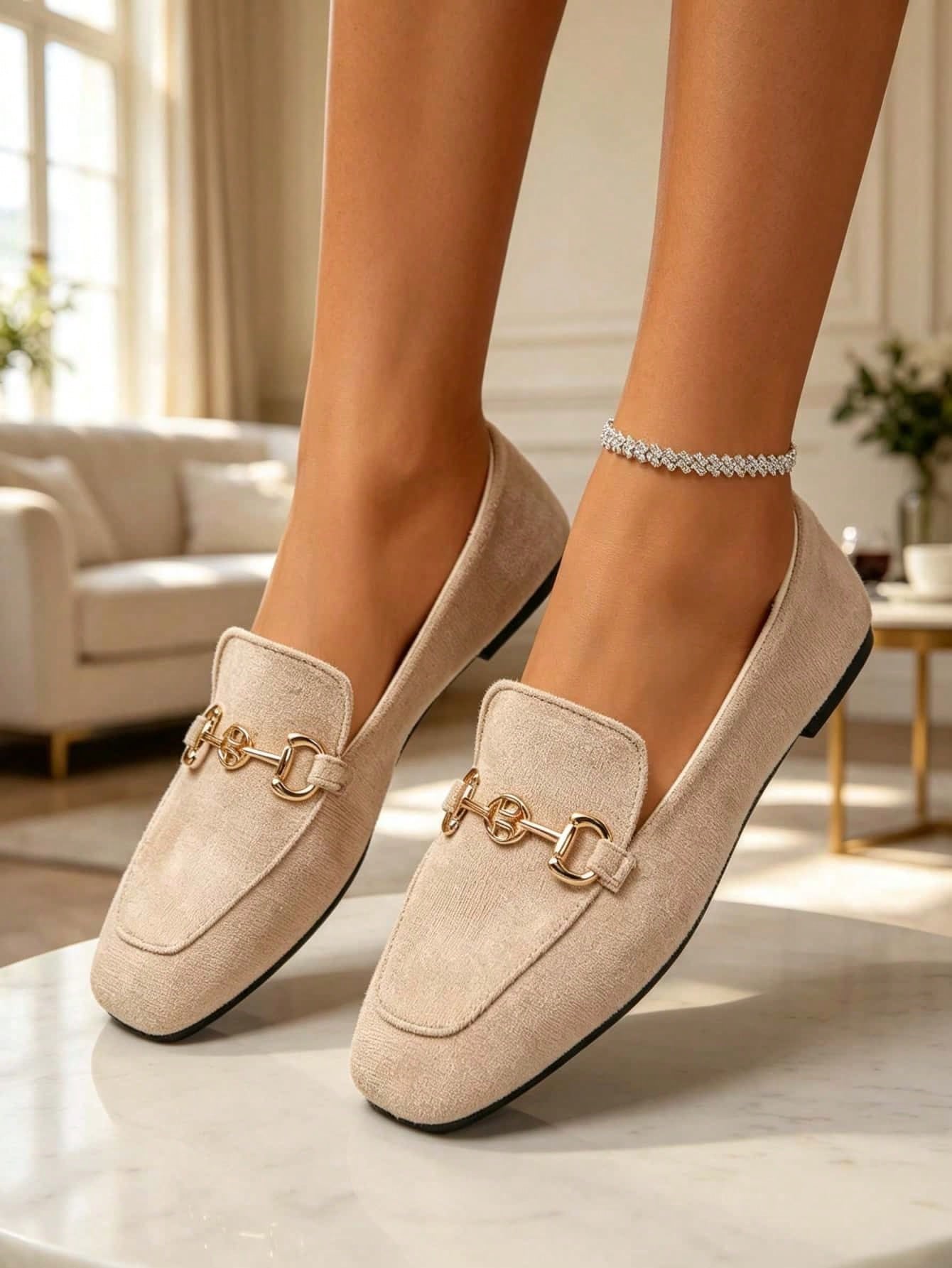 Chaussures plates décontractées polyvalentes pour le trajet avec décoration métallique — vue 4