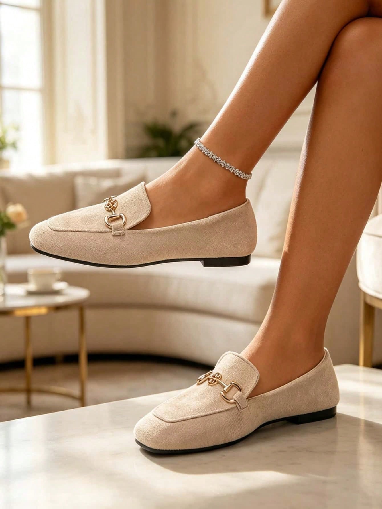 Chaussures plates décontractées polyvalentes pour le trajet avec décoration métallique — vue 3