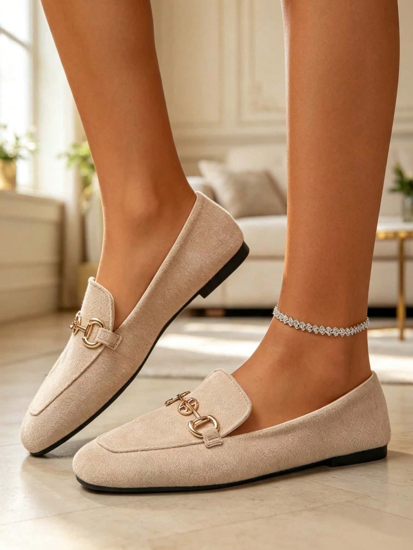 Chaussures plates décontractées polyvalentes pour le trajet avec décoration métallique — vue 5