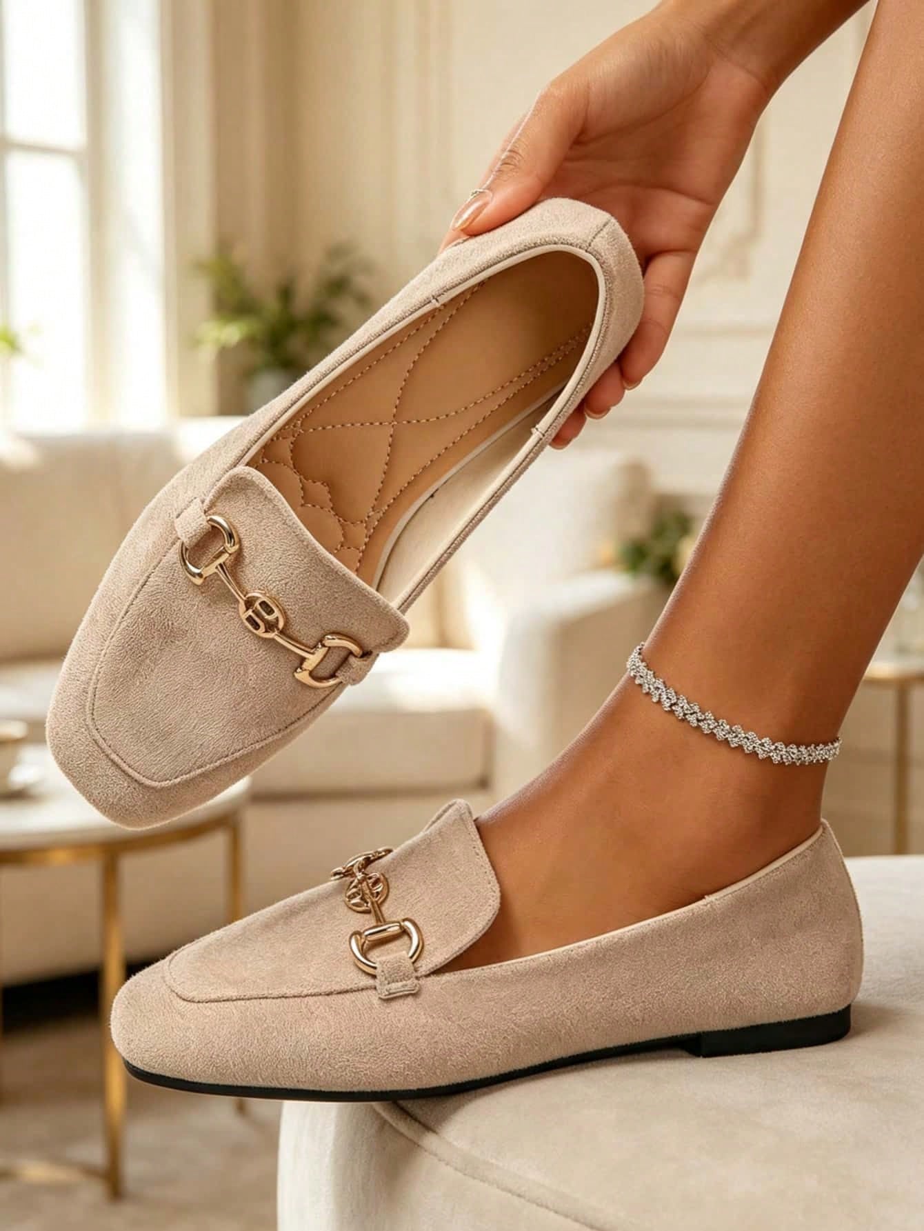 Chaussures plates décontractées polyvalentes pour le trajet avec décoration métallique — vue 2