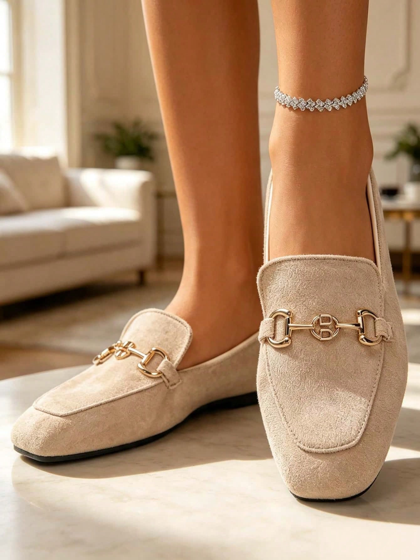Chaussures plates décontractées polyvalentes pour le trajet avec décoration métallique — vue 7