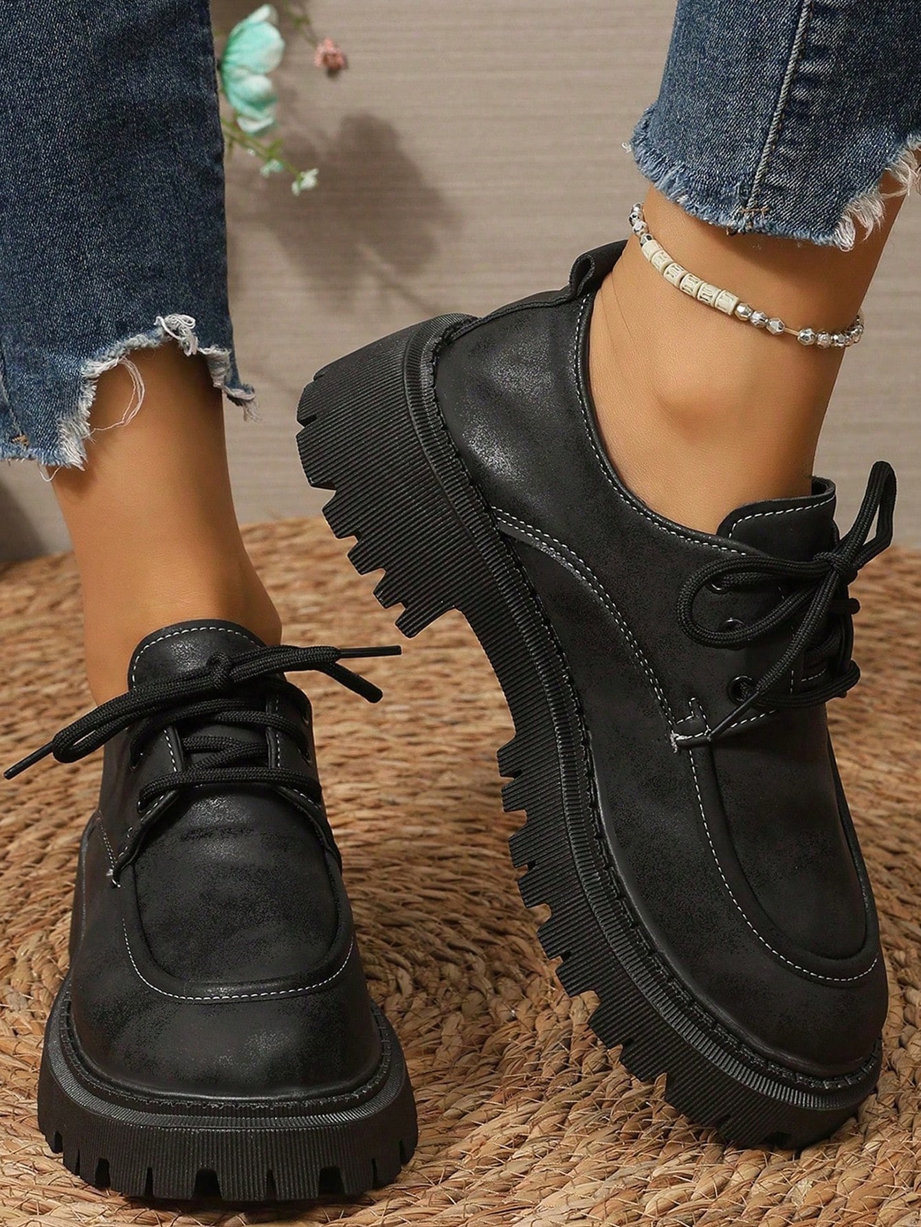 Mocassins style britannique rétro pour femmes, semelle épaisse, chaussures décontractées — vue 2