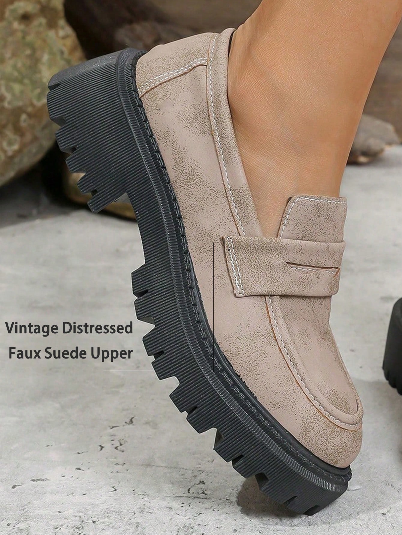 Mocassins style britannique rétro pour femmes, semelle épaisse, chaussures décontractées — vue 7