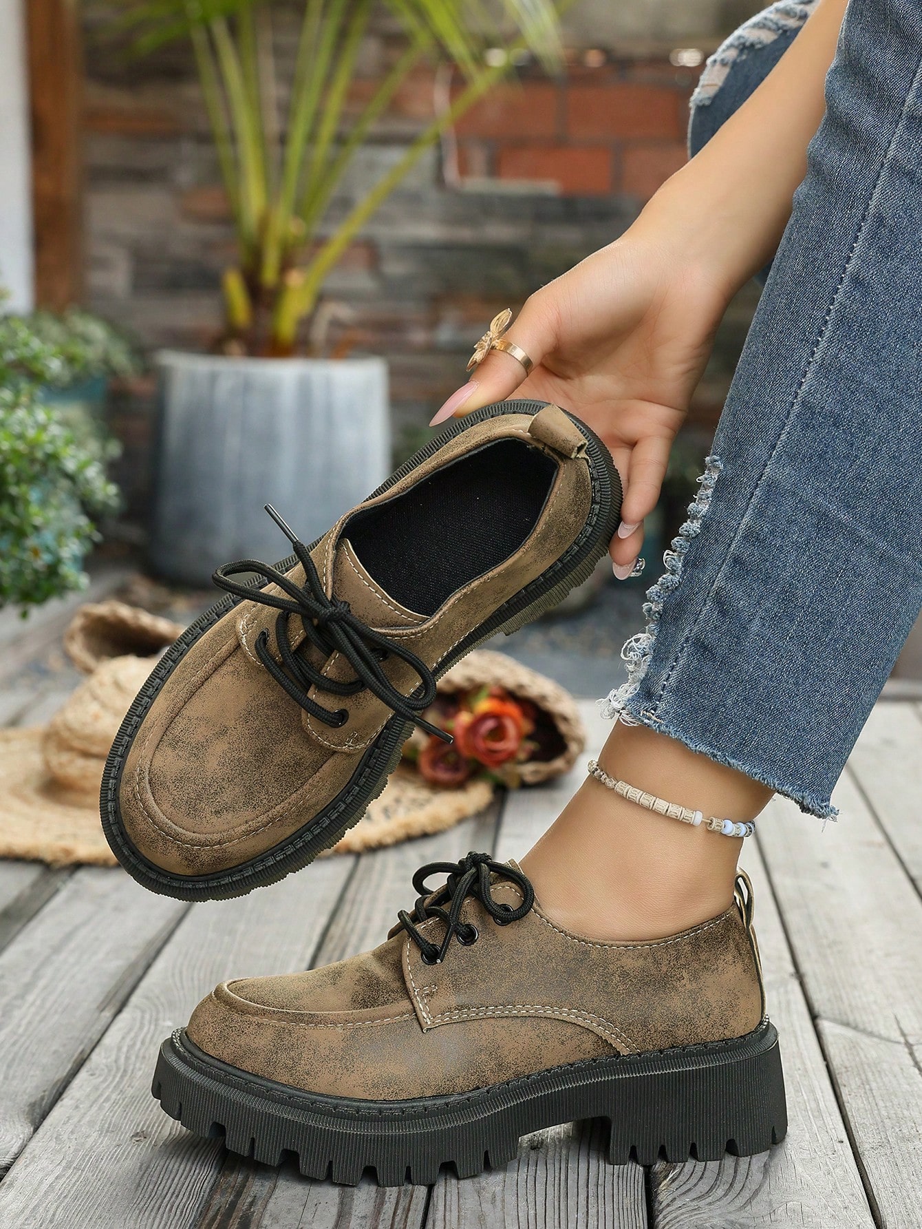 Mocassins style britannique rétro pour femmes, semelle épaisse, chaussures décontractées — vue 11