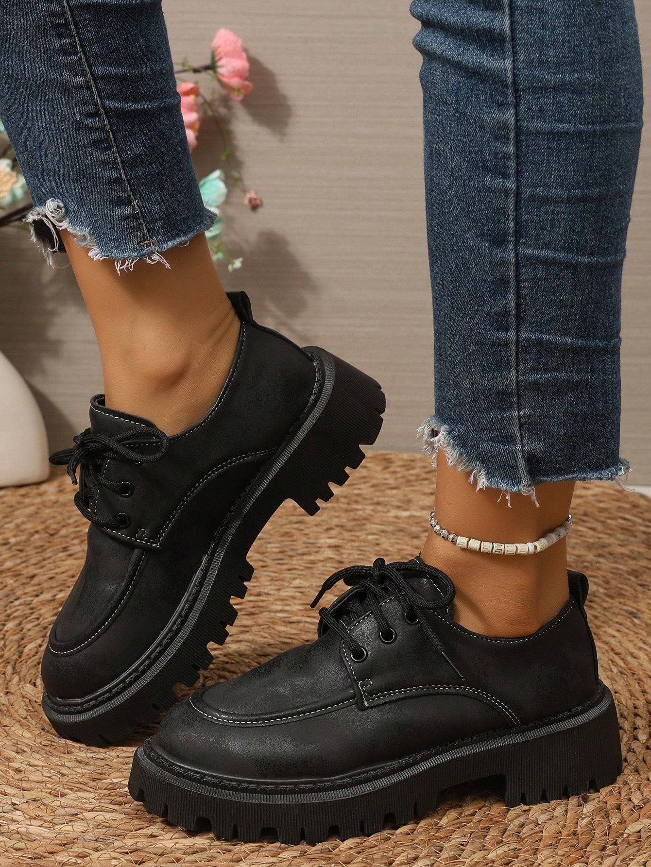 Mocassins style britannique rétro pour femmes, semelle épaisse, chaussures décontractées — vue 8