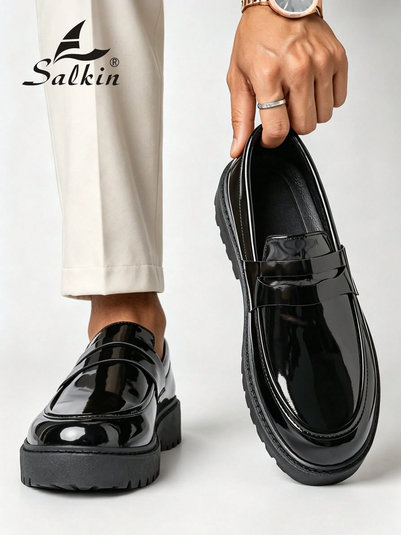 Salkin Mocassins de luxe style britannique pour hommes, chaussures décontractées à — vue 2