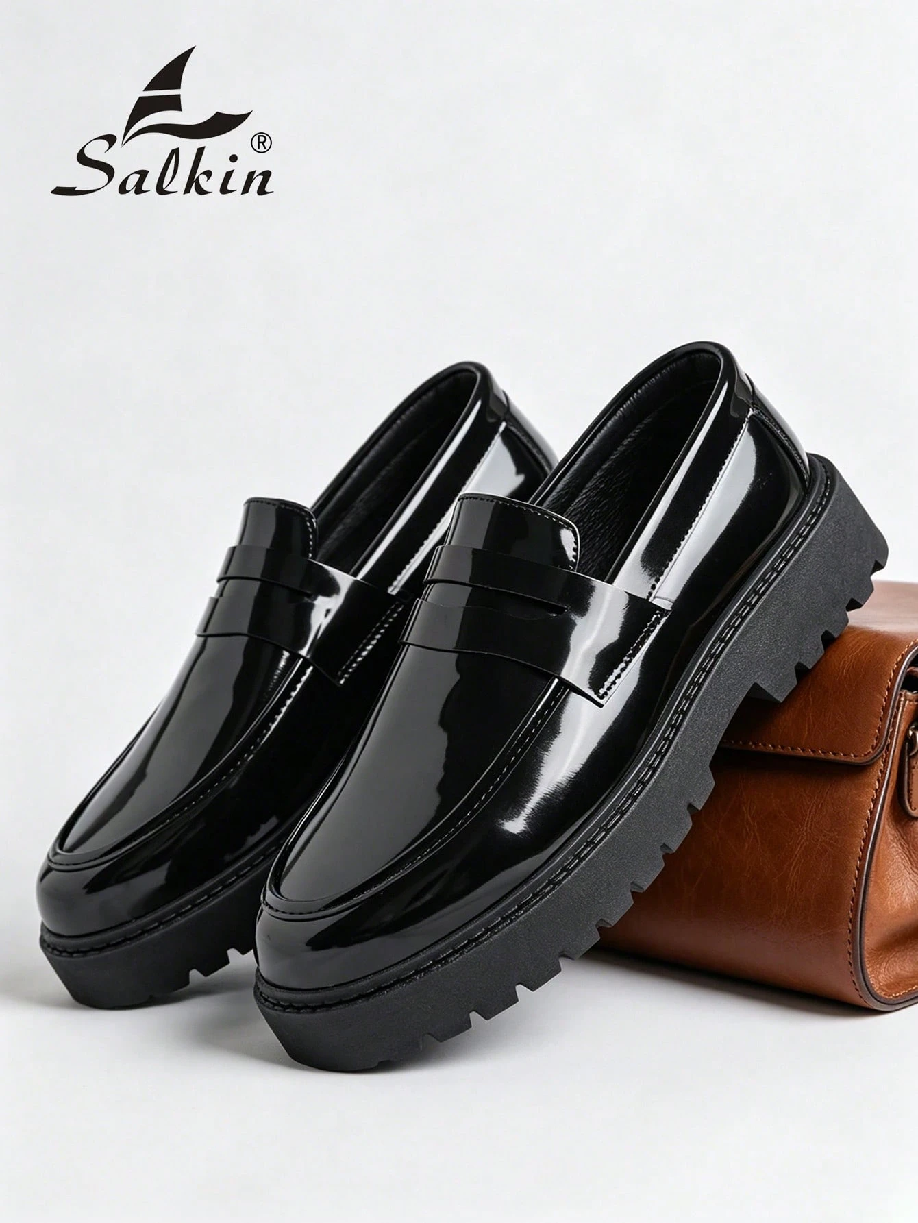 Salkin Mocassins de luxe style britannique pour hommes, chaussures décontractées à — vue 4