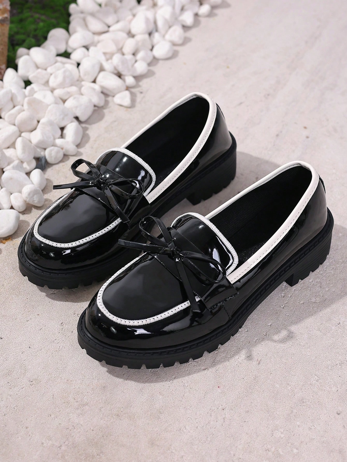Mocassins à talons épais élégants et confortables, nouveaux style vintage, chaussures à — vue 8