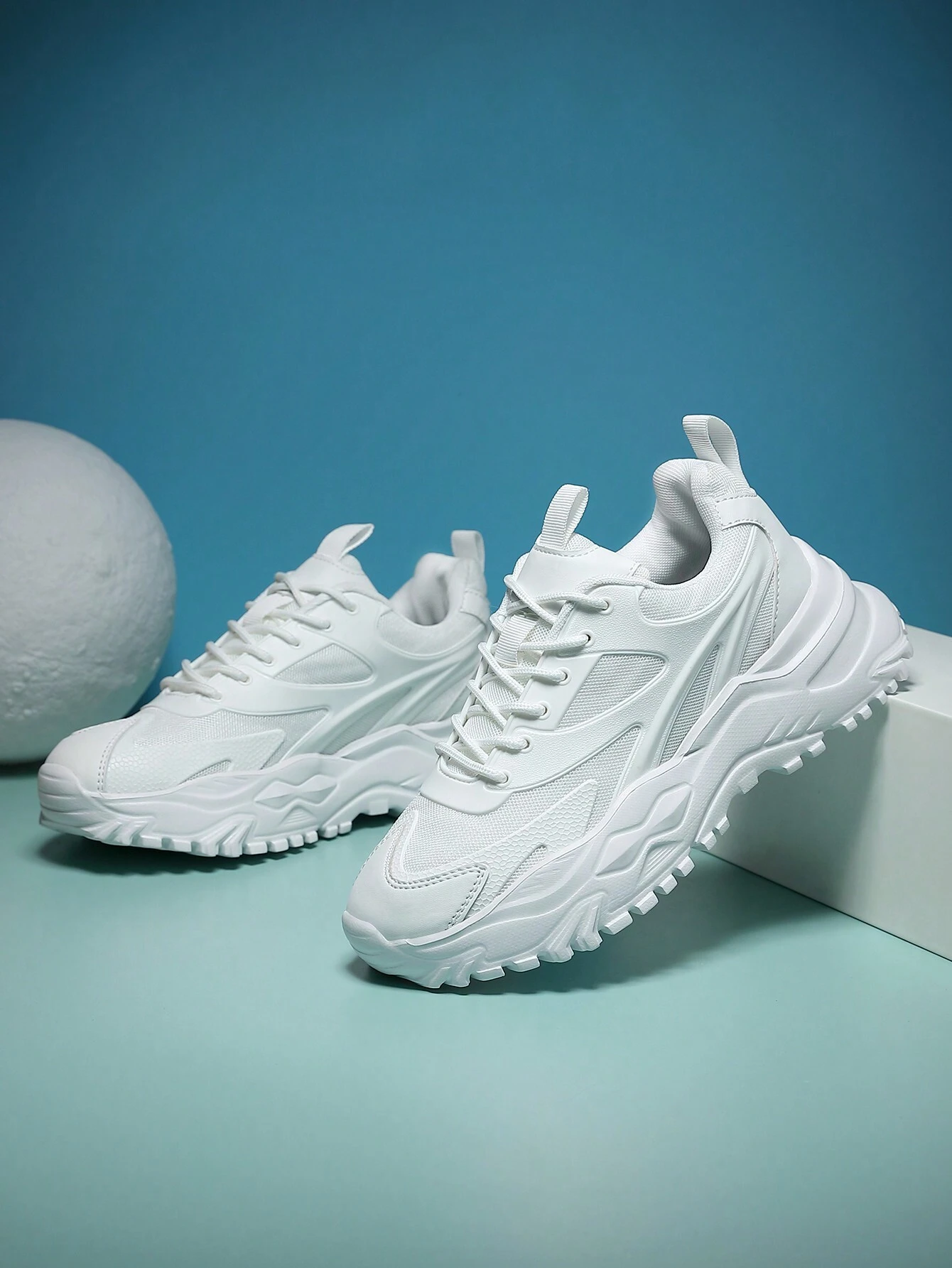 Chaussures de sport pour hommes à bout rond avec lacets, baskets, chaussures de course, — vue 6
