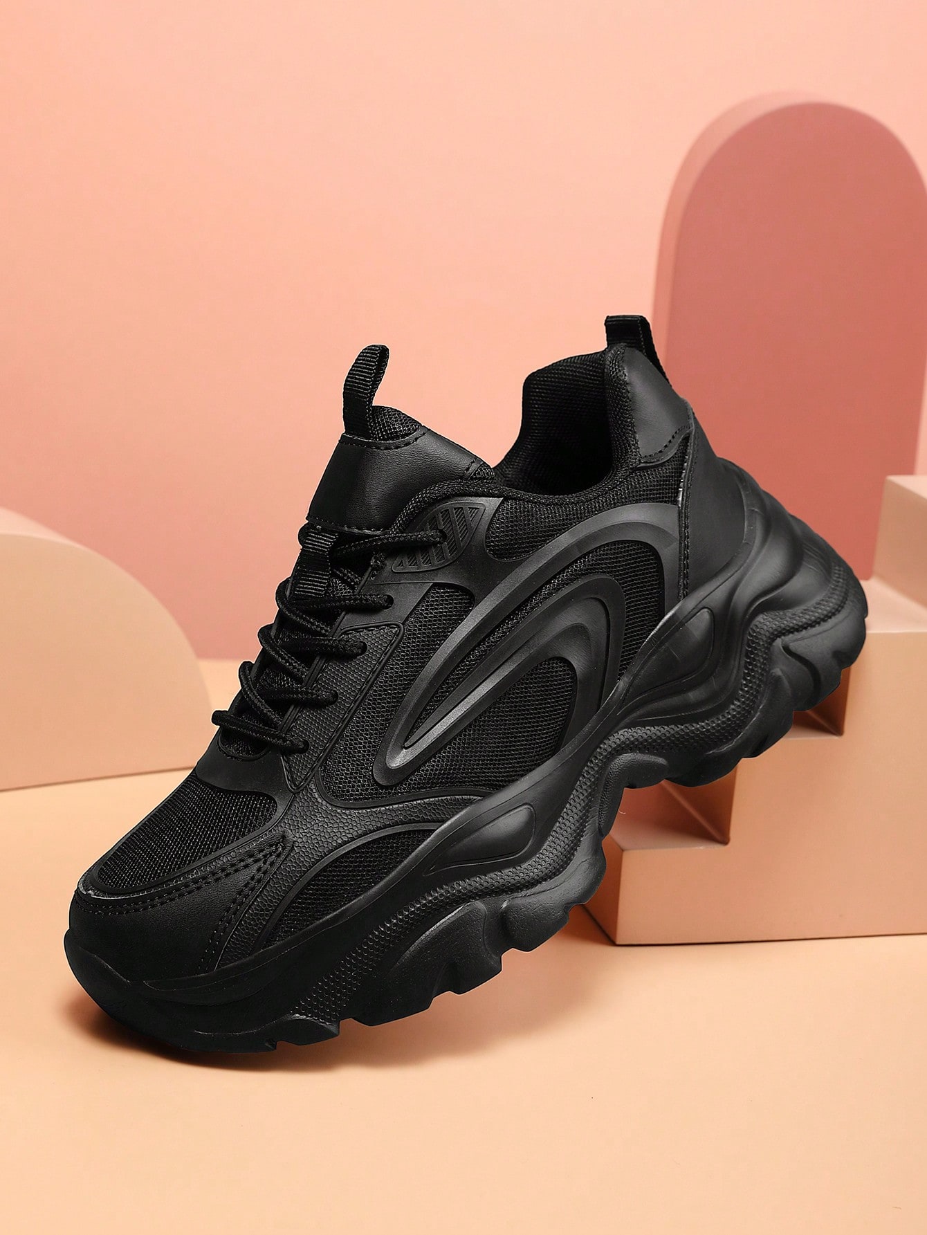 Chaussures de sport pour hommes à bout rond avec lacets, baskets, chaussures de course, — vue 3