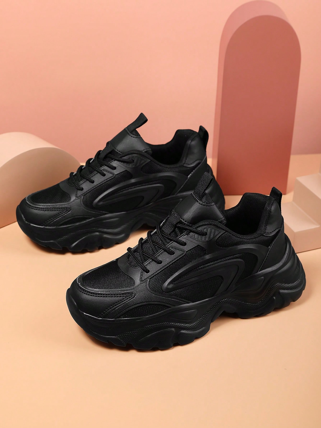 Chaussures de sport pour hommes à bout rond avec lacets, baskets, chaussures de course, — vue 5