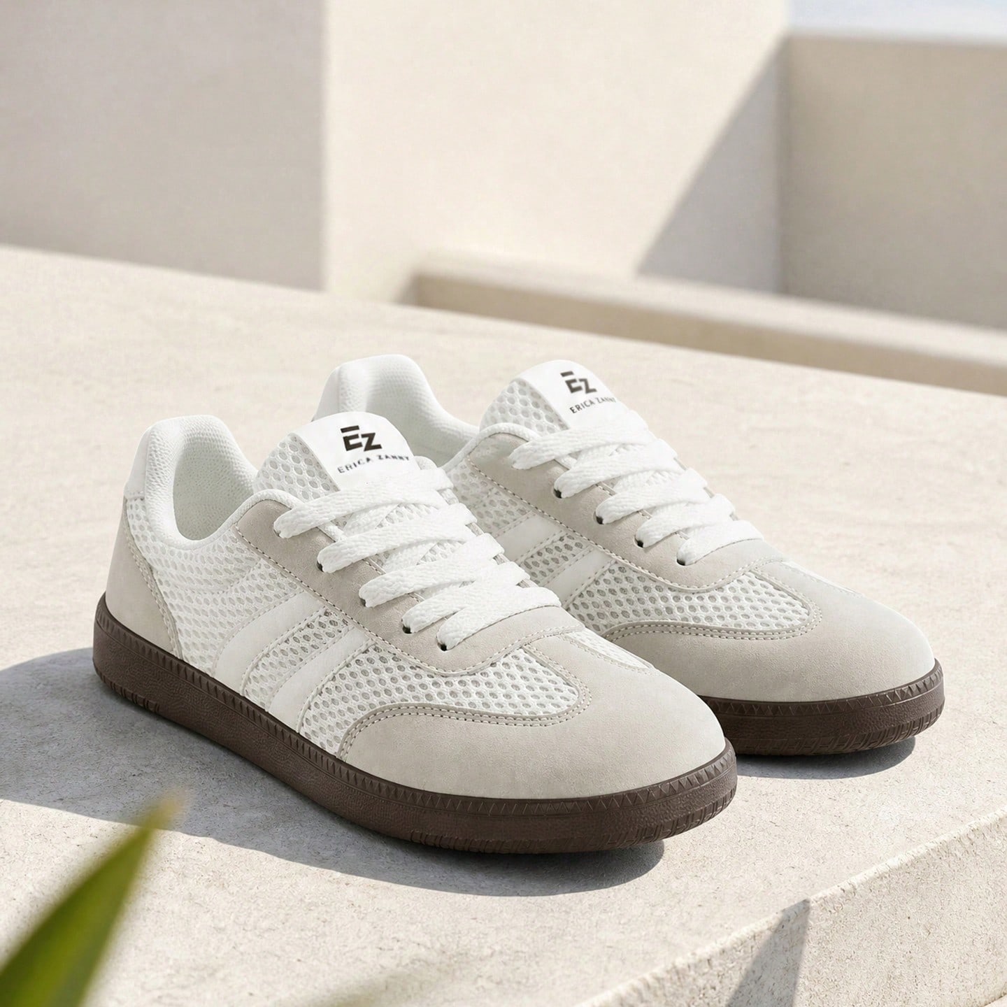 Chaussures de sport décontractées blanches pour hommes, baskets confortables à lacets — vue 4