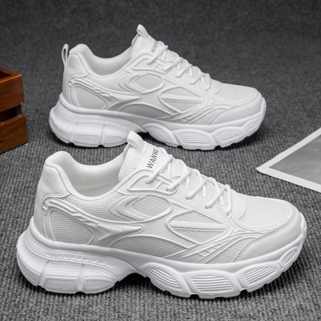 Chaussures de sport pour hommes à motif laser dégradé - Maille respirante et semelle EVA, — vue 7