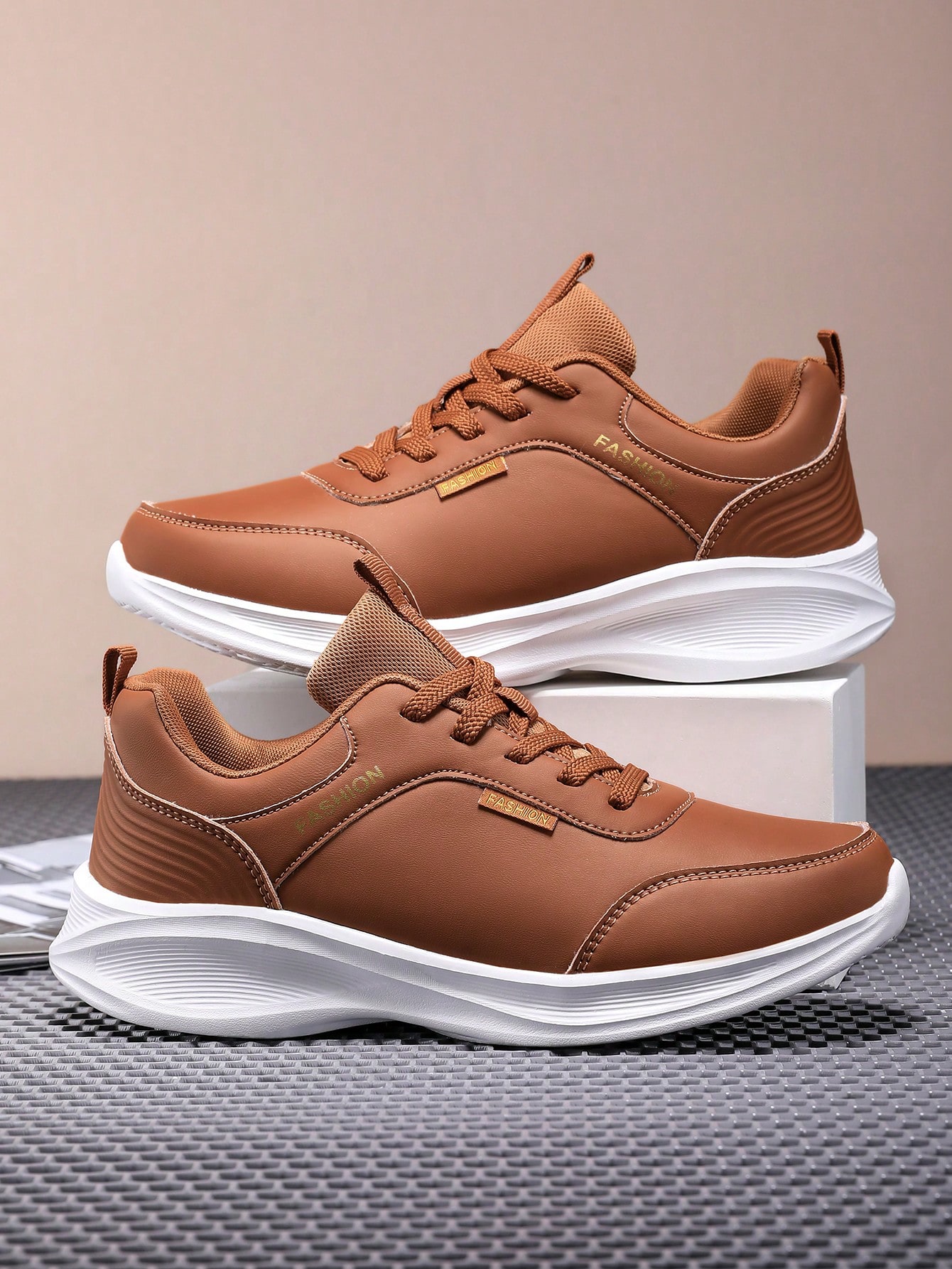 Chaussures de sport décontractées blanches pour hommes, baskets confortables à lacets — vue 9
