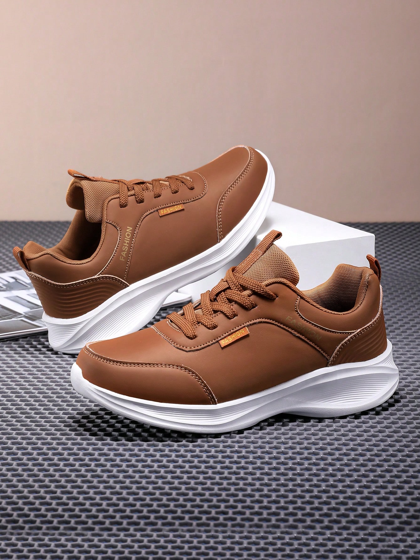 Chaussures de sport décontractées blanches pour hommes, baskets confortables à lacets — vue 12