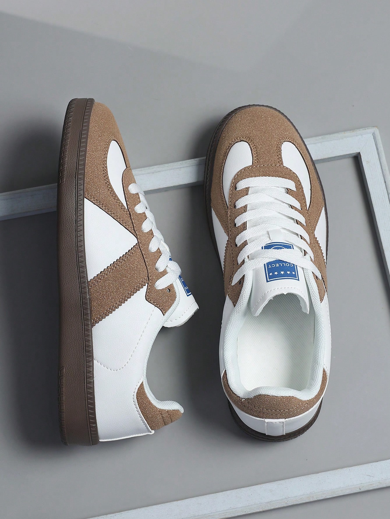 Chaussures d'entraînement vintage marron pour hommes, baskets à semelle souple et légère, — vue 6