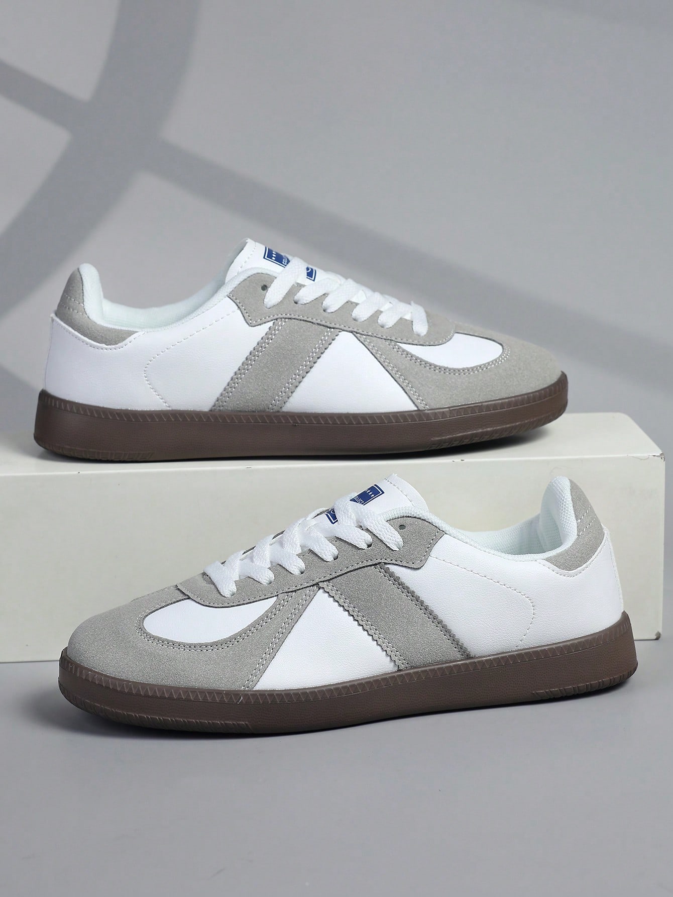 Chaussures d'entraînement vintage marron pour hommes, baskets à semelle souple et légère, — vue 8