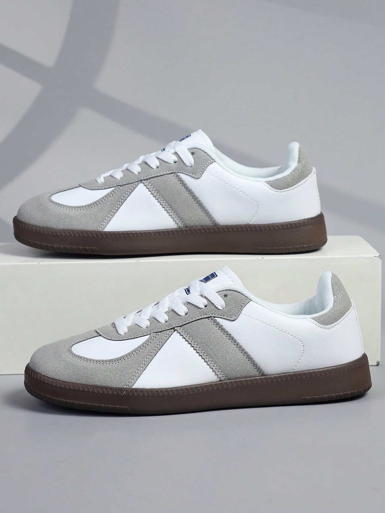 Chaussures d'entraînement vintage marron pour hommes, baskets à semelle souple et légère, — vue 11