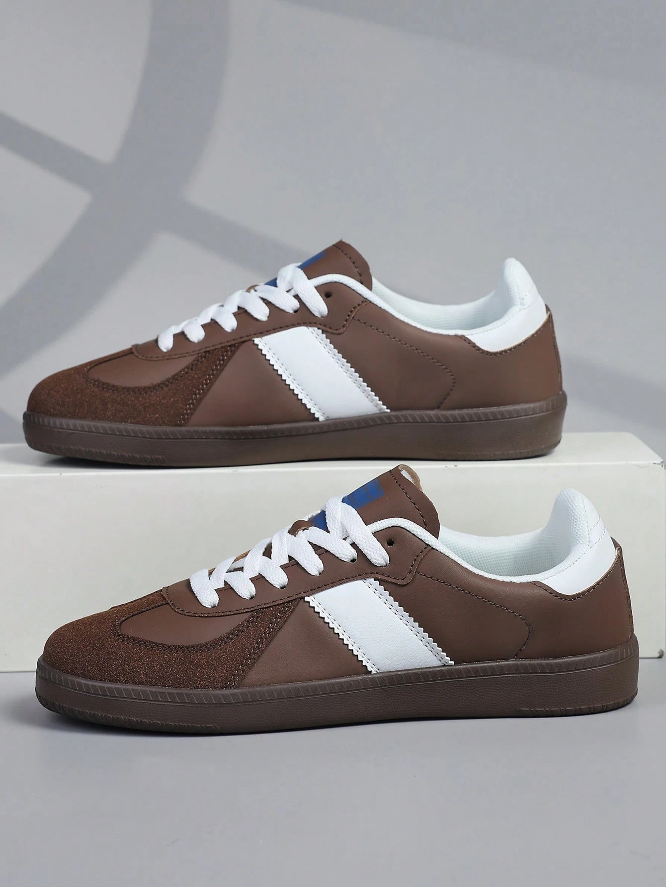 Chaussures d'entraînement vintage marron pour hommes, baskets à semelle souple et légère, — vue 7