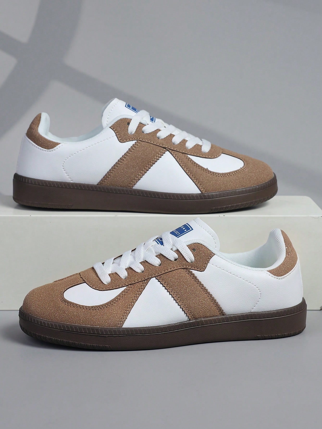 Chaussures d'entraînement vintage marron pour hommes, baskets à semelle souple et légère, — vue 12