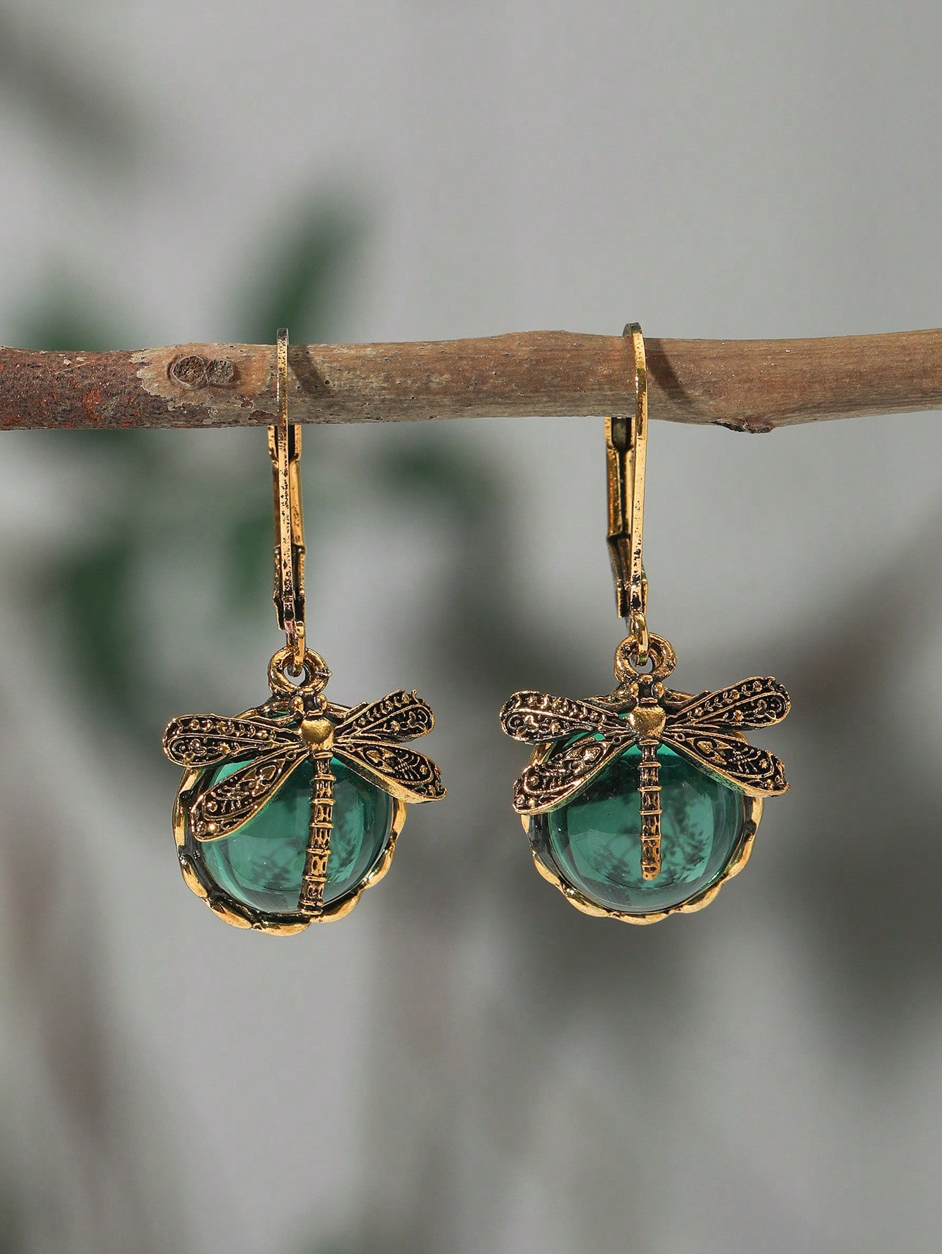 1 Paire Boucles D'oreilles De Style Bohème En Forme De Libellule Vintage Avec Pendentif — vue 6