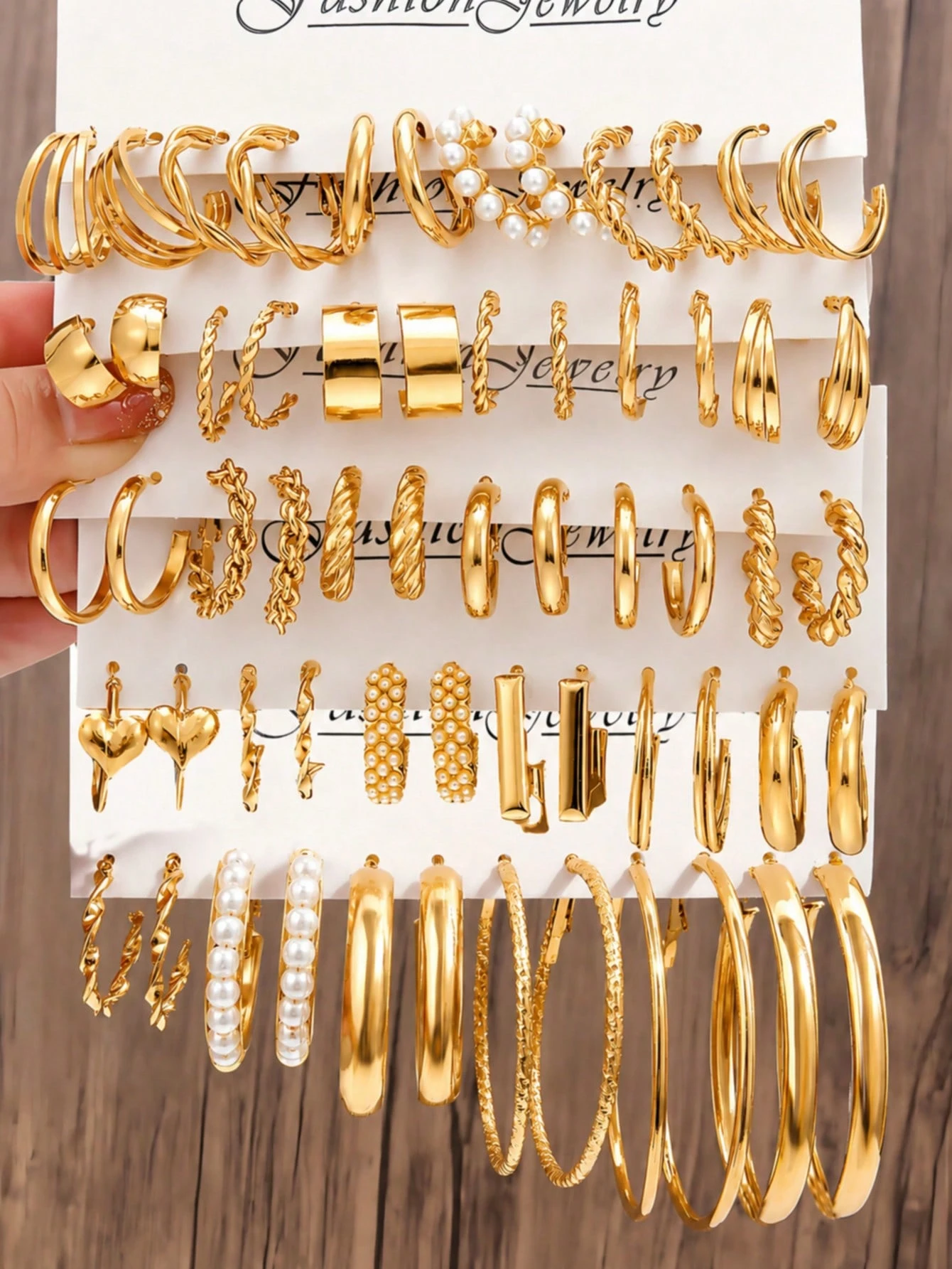 12/48/60 pièces Ensemble de boucles d'oreilles argentées pour femmes - Boucles d'oreilles — vue 3