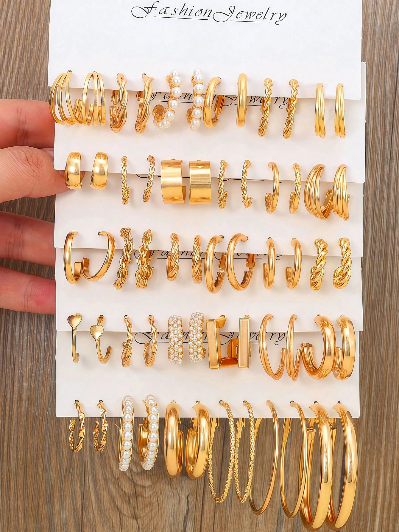 12/48/60 pièces Ensemble de boucles d'oreilles argentées pour femmes - Boucles d'oreilles — vue 7