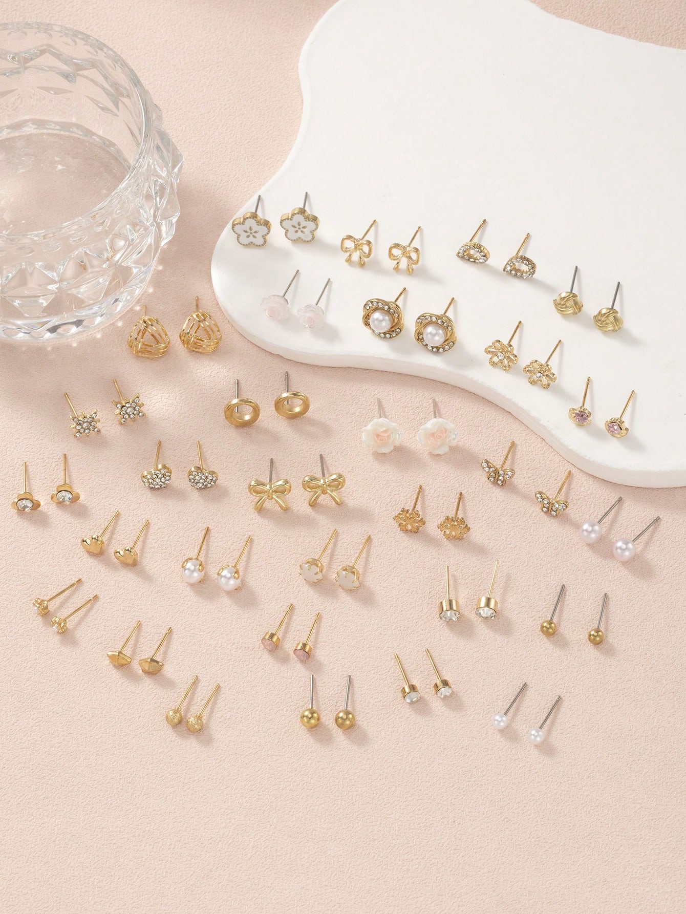 30 paires de boucles d'oreilles à tige de mode pour femmes, boucles d'oreilles combinées — vue 2
