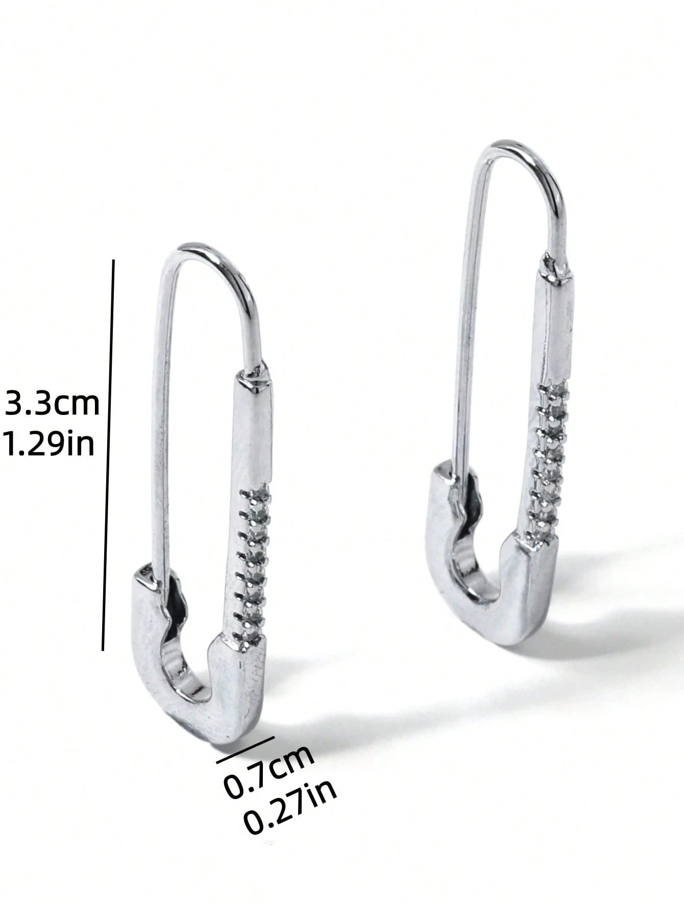 1 paire de boucles d'oreilles clous en forme de trombone, design minimaliste exquis de — vue 6