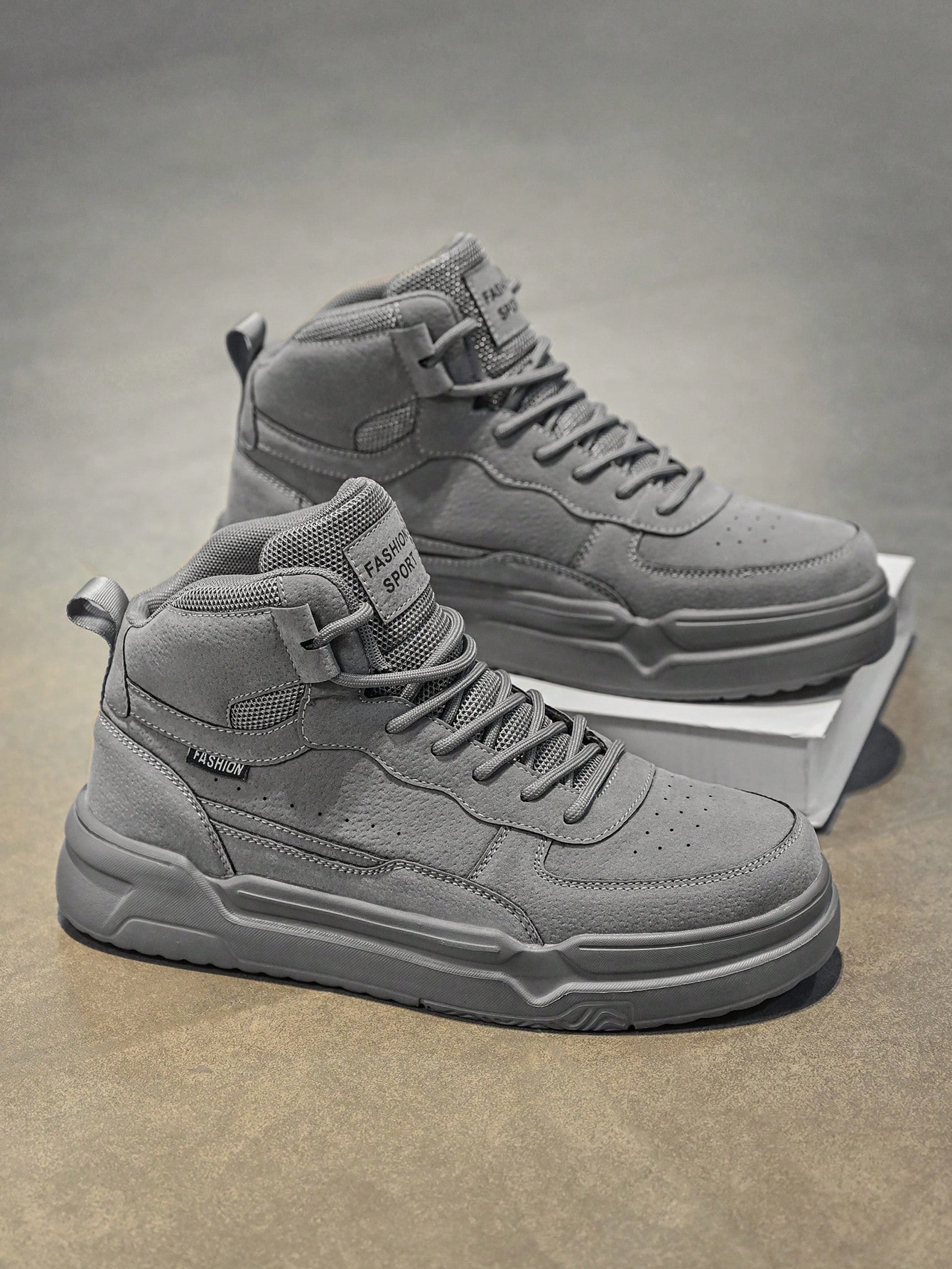 (Taille petite) Baskets patchwork noir et blanc pour hommes, design de niche à lacets — vue 6