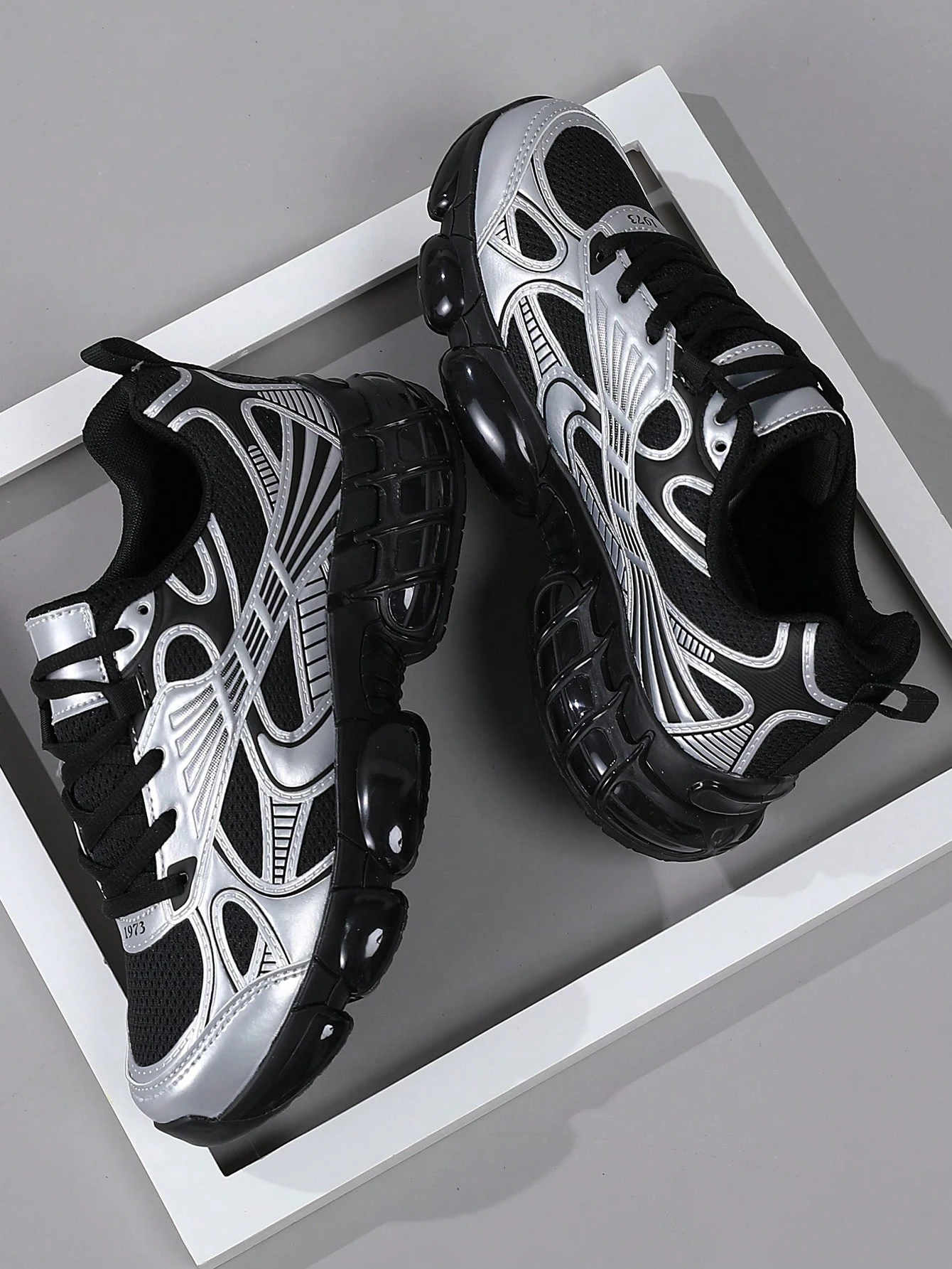 Chaussures de sport noires à coussin d'air pour hommes, chaussures de course respirantes — vue 6