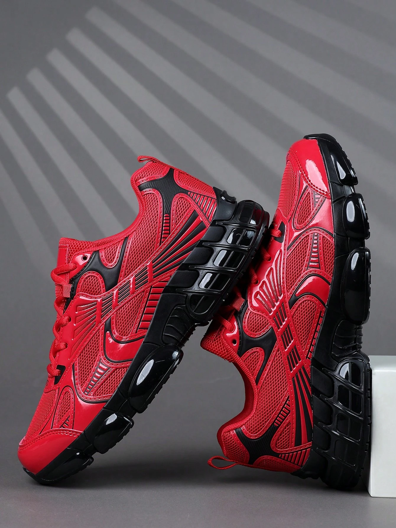 Chaussures de sport noires à coussin d'air pour hommes, chaussures de course respirantes — vue 9