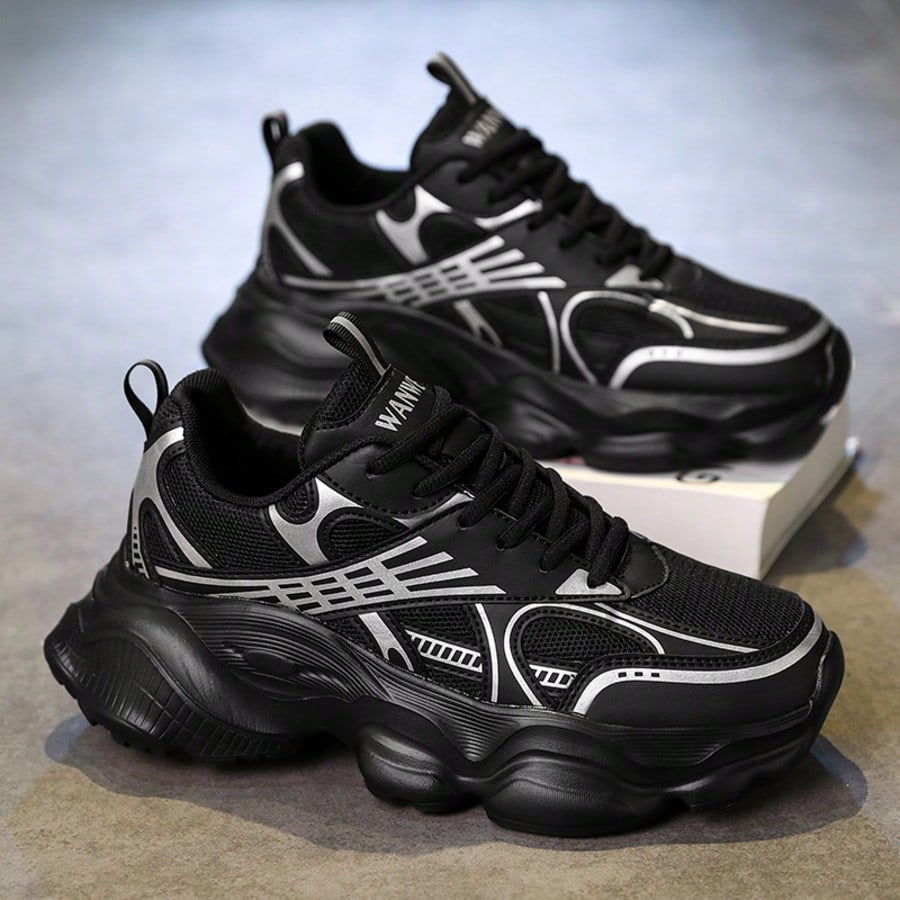 Chaussures de sport mode pour hommes - Chaussures de course décontractées, semelle