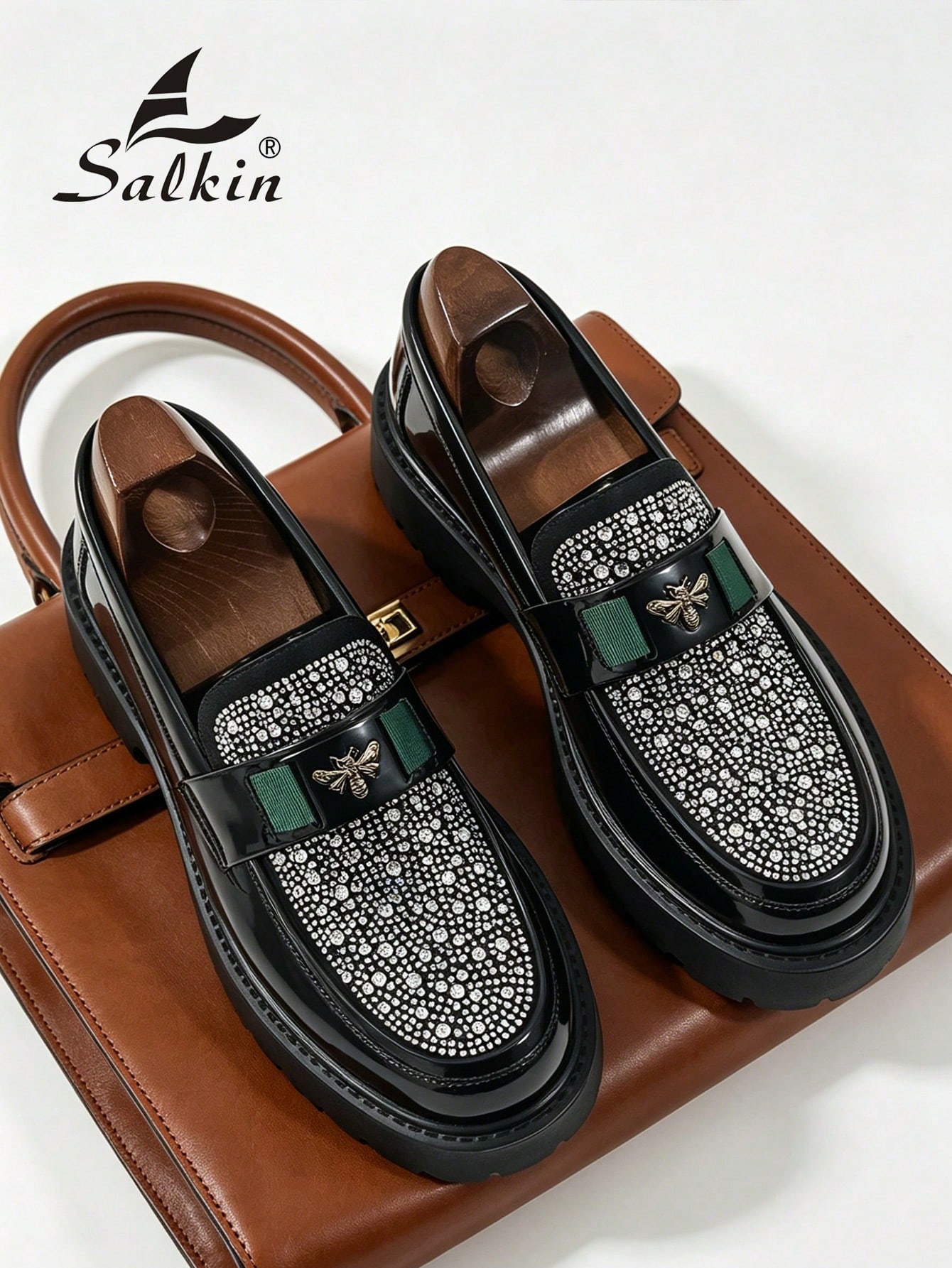 Salkin Nouvelles chaussures de créateur de mode pour hommes, mocassins sans lacets — vue 3