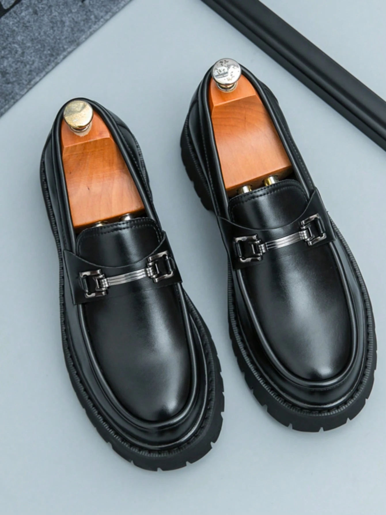 Mocassins sans lacets pour hommes, chaussures polyvalentes décontracté chic, chaussures à — vue 3