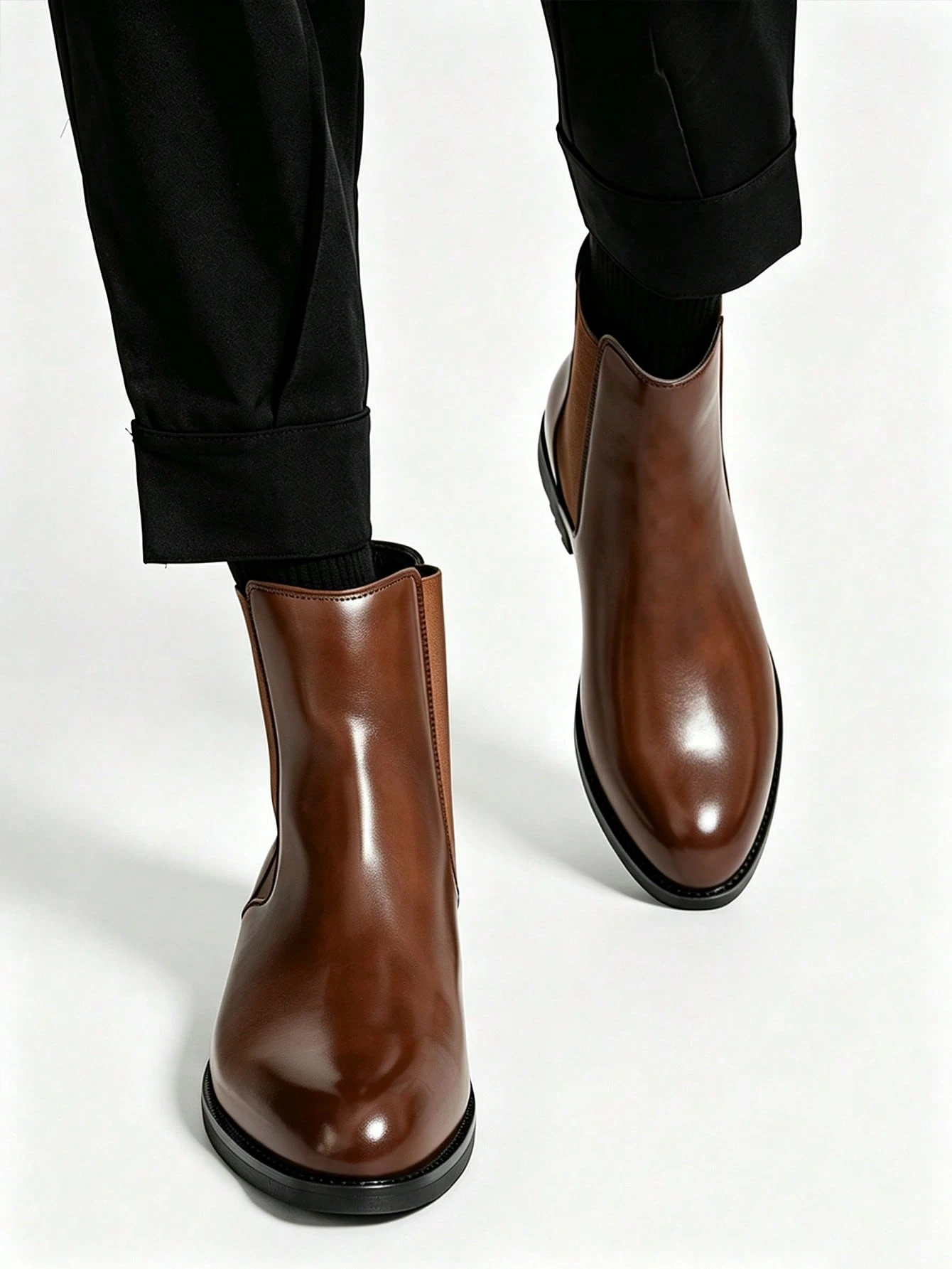 Salkin Bottes Chelsea vintage de designer pour hommes, design à enfiler, bout pointu, — vue 3