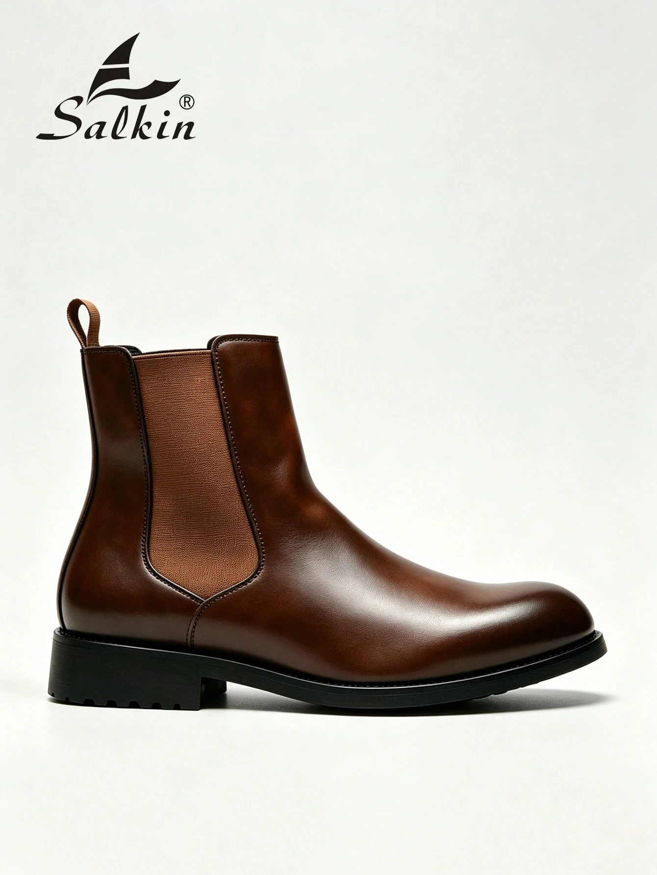 Salkin Bottes Chelsea vintage de designer pour hommes, design à enfiler, bout pointu, — vue 5