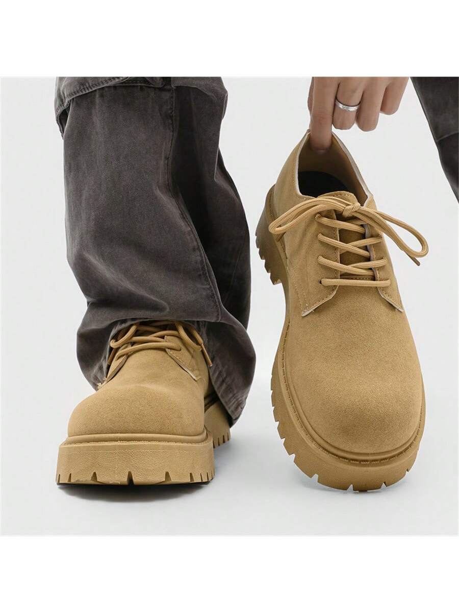 Chaussures pour hommes 2026 Nouvelles bottes d'hiver style britannique jaune Bottes de — vue 3