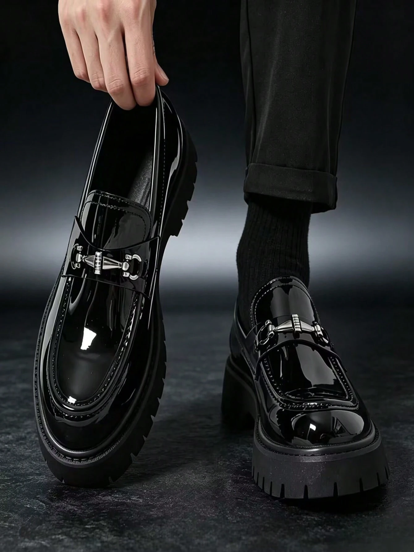 Mocassins sans lacets pour hommes, chaussures polyvalentes décontracté chic, chaussures à — vue 4