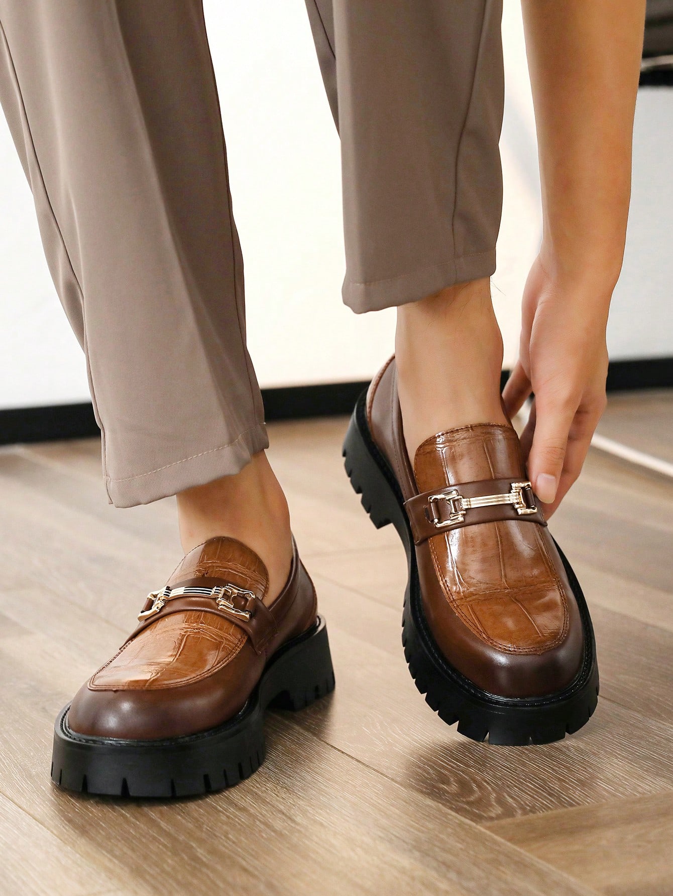 Mocassins sans lacets pour hommes, chaussures polyvalentes décontracté chic, chaussures à