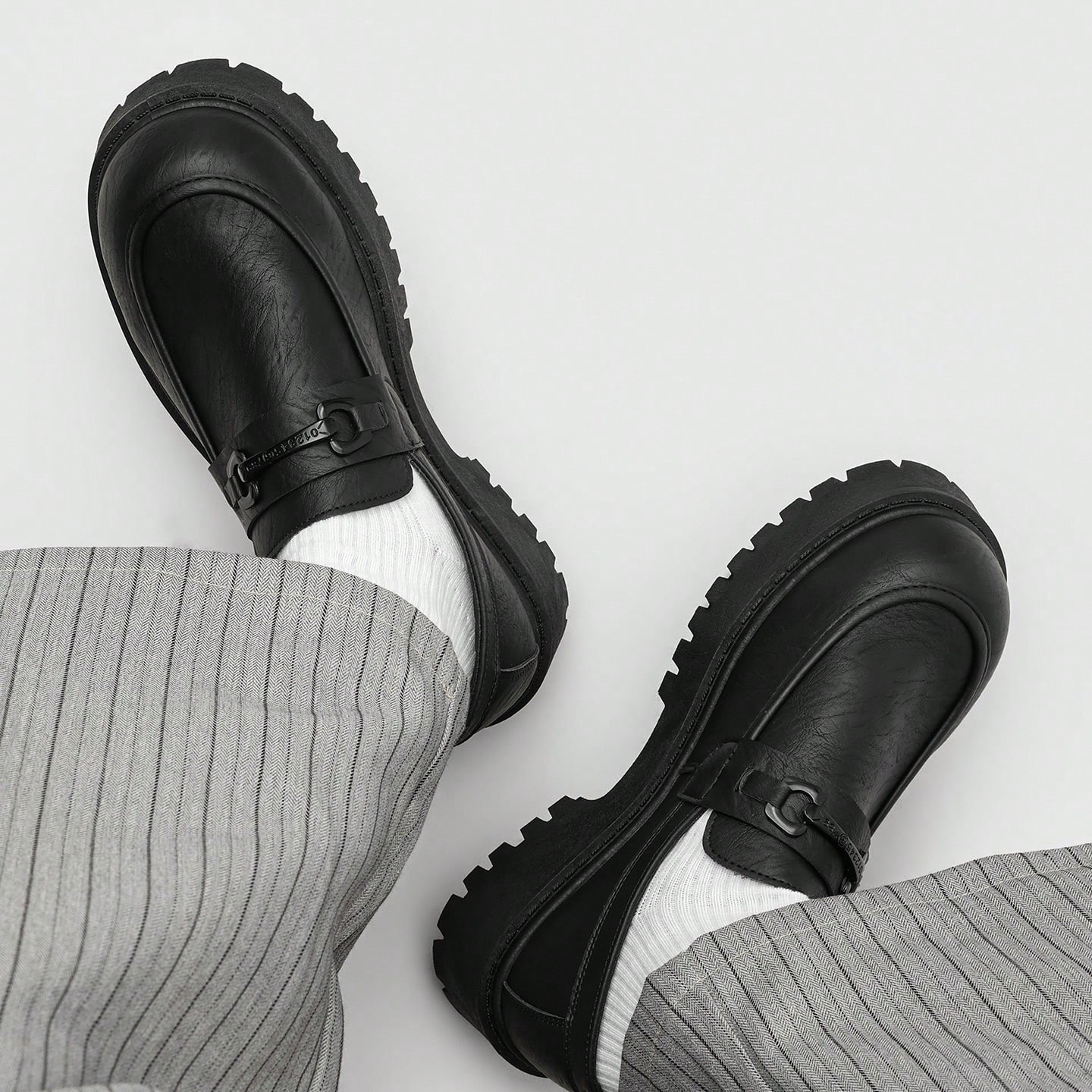 Chaussures Derby à enfiler pour hommes avec semelle épaisse et gros orteil, chaussures — vue 5