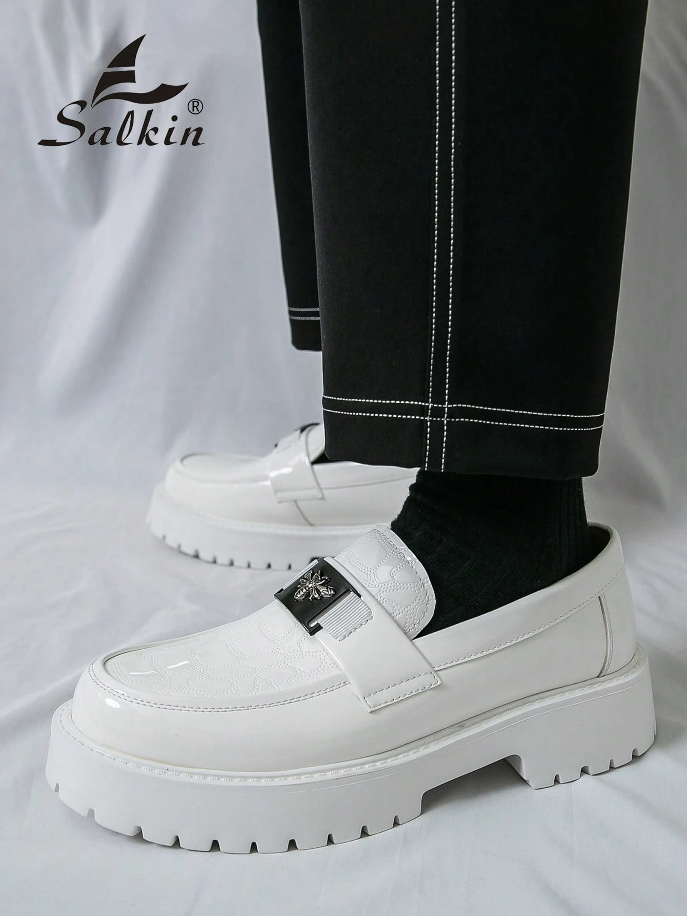 Salkin Nouvelles chaussures de créateur de mode pour hommes, mocassins sans lacets — vue 12